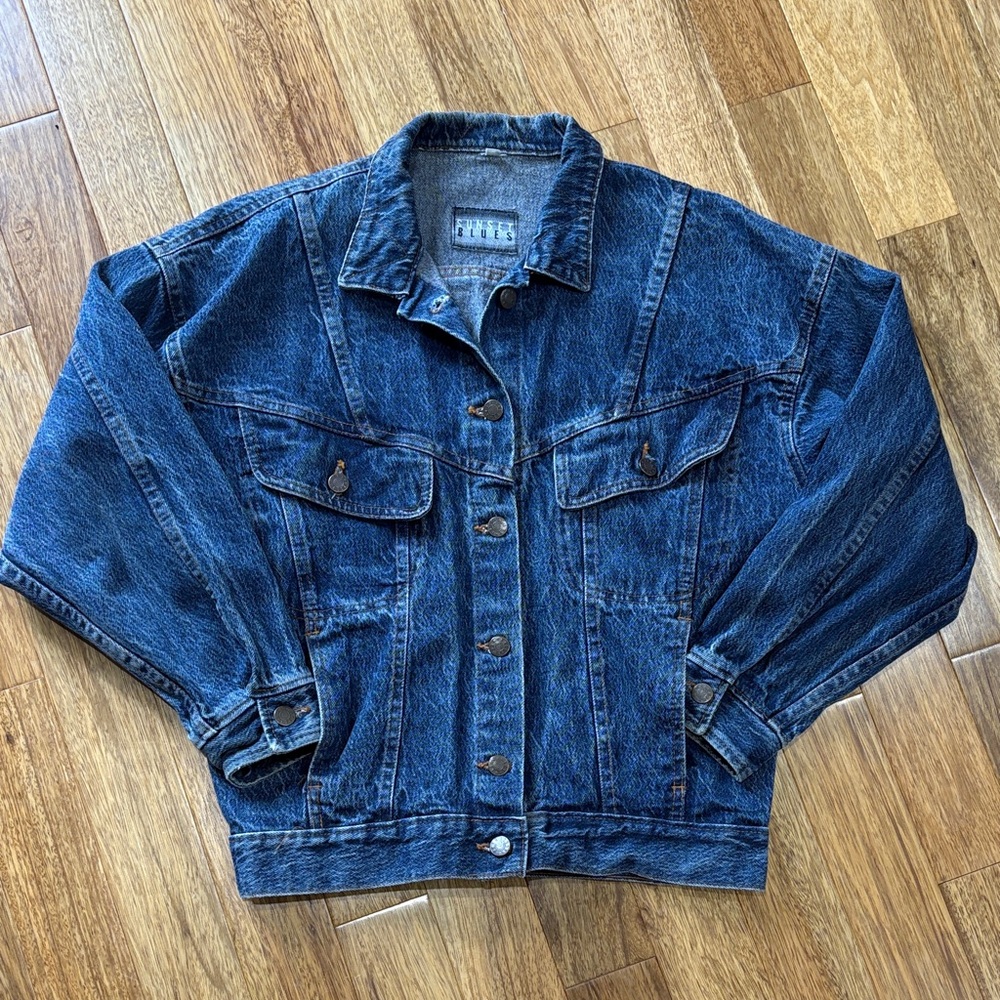 Vintage 80s Sunset Blues- Denim Trucker jacket
